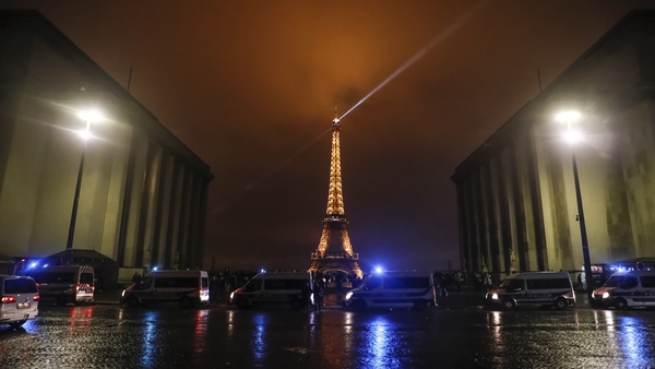 Riot police vans took up positions near the Eiffel Tower last weekend