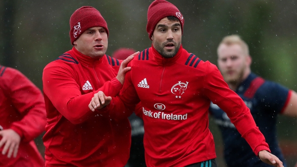 Munster's CJ Stander and Conor Murray in training ahead of Sunday's date with Castres