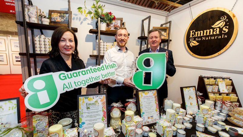 Bríd O'Connell, CEO of Guaranteed Irish, pictured wit one of the businesses attending Gifted at the RDA