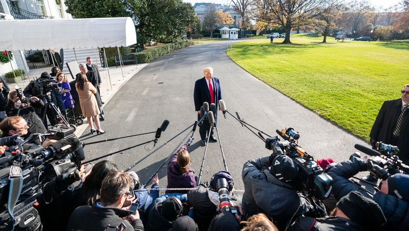 US President Donald Trump announces the nominations outside the White House