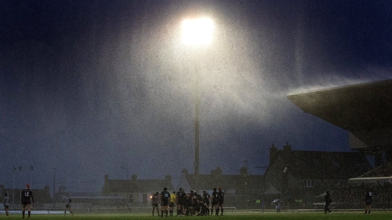 The Sportsground was battered by wind and rain
