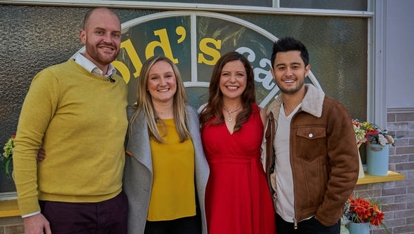 Catherine, Eoin and Julz with Tayaka Honda of 'Neighbours'