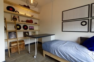 After: Simple shelves keep mess in check