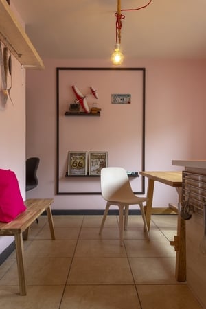 After: Clear walls and sleek finishes make this room an open canvas