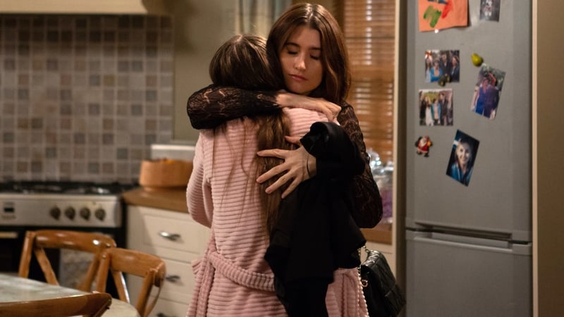 Debbie says goodbye to Sarah as she leaves for court