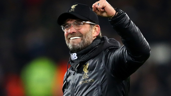 Jurgen Klopp salutes the crowd