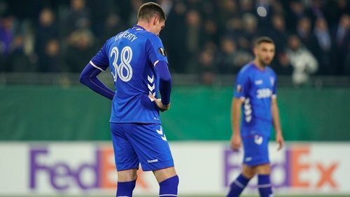 Kyle Lafferty reacts to defeat in Austria