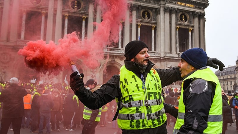 Police outnumbered the protesters by nearly 4-1 in Paris today