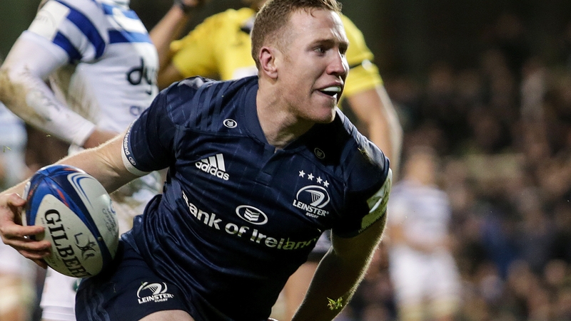 Rory O'Loughlin celebrates after his try
