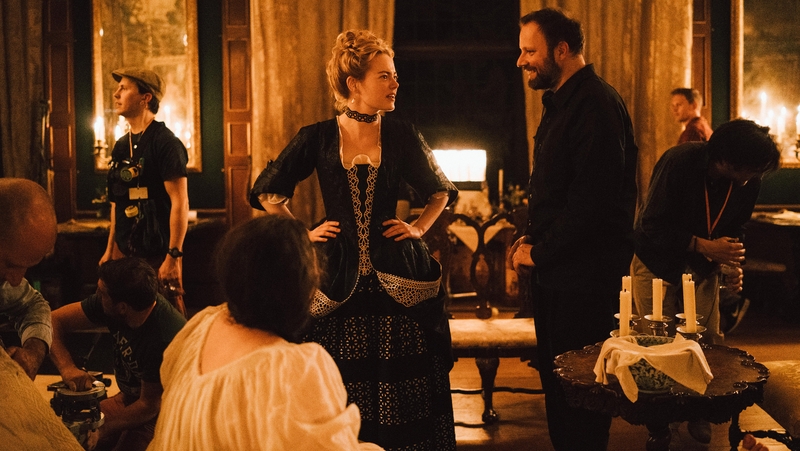 Oscar nominees Emma Stone (Best Supporting Actress) and Yorgos Lanthimos (Best Director) on the set of the Irish co-production The Favourite