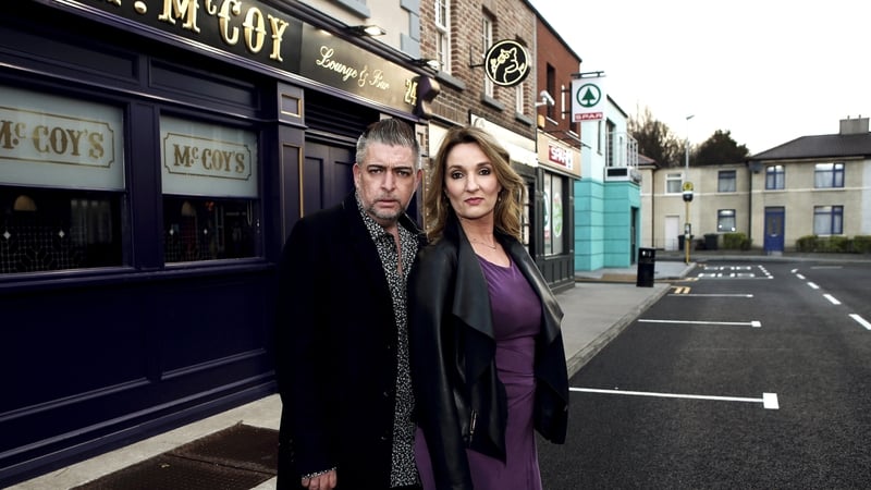 Fair City cast members on the new set