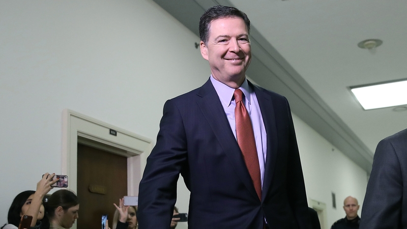 James Comey before testifying before two House of Representatives committees on Capitol Hill