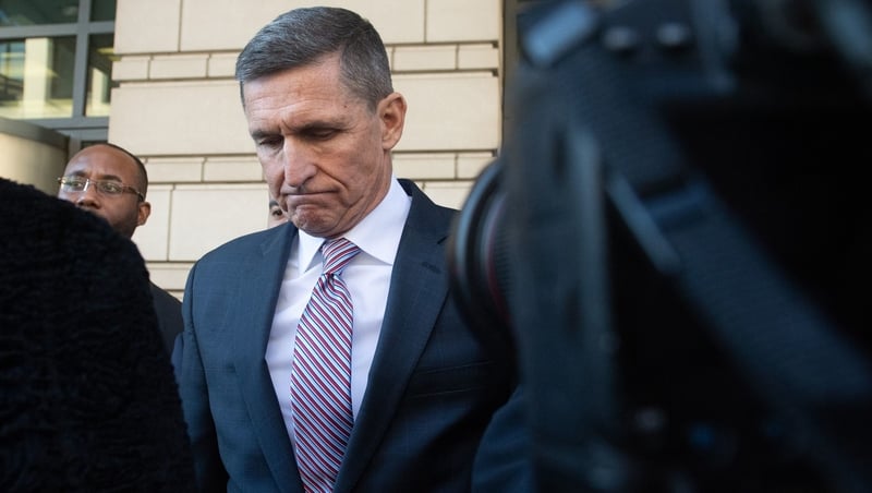 Michael Flynn leaving the US District Court in Washington