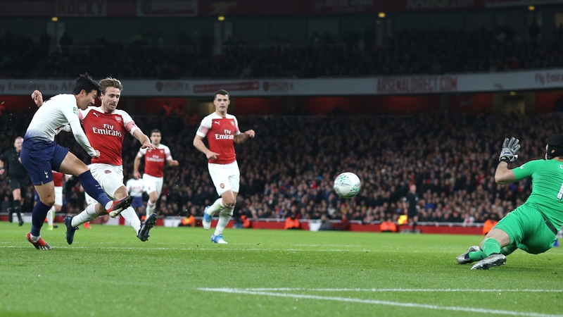 Son Heung-min scores the opening goal