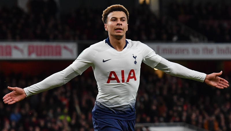 Dele Alli celebrates scoring Spurs' second goal