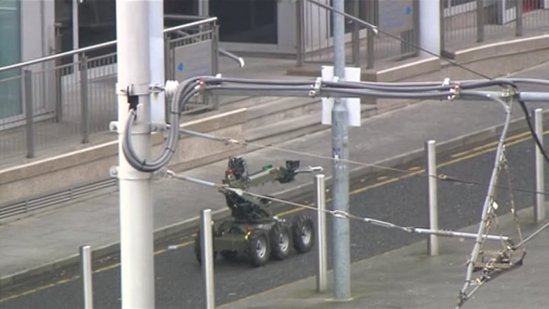 An Army Bomb Disposal Team carried out a controlled explosion on the suspect device
