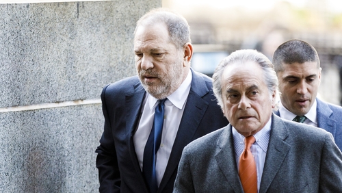 Harvey Weinstein with his lawyer Benjamin Brafman arriving at court in Manhattan