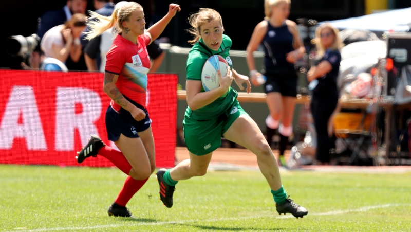 Eve Higgins in action for Ireland Sevens on the world series circuit