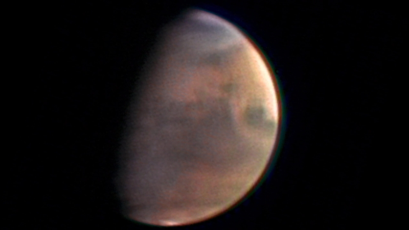 The European Space Agency said the crater is filled with ice