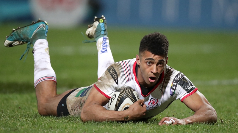 Robert Baloucoune scores Ulster's second try