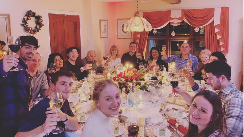 A Jonas/Turner/Chopra Christmas. Pic: Instagram/SophieT