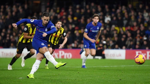 Eden scores from the penalty spot
