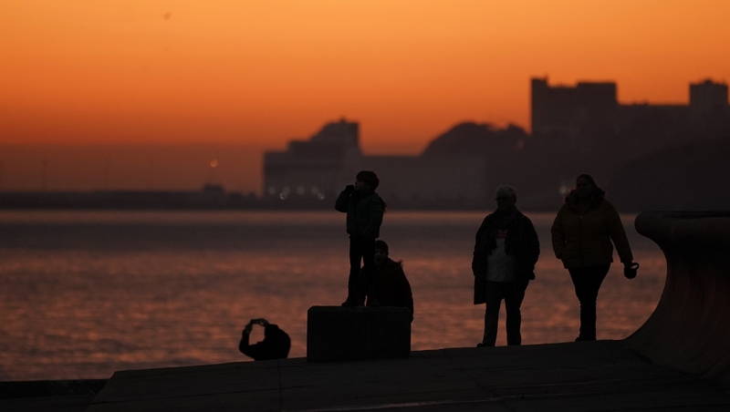 One of the remote Kent beaches where migrants have landed in Dover, England