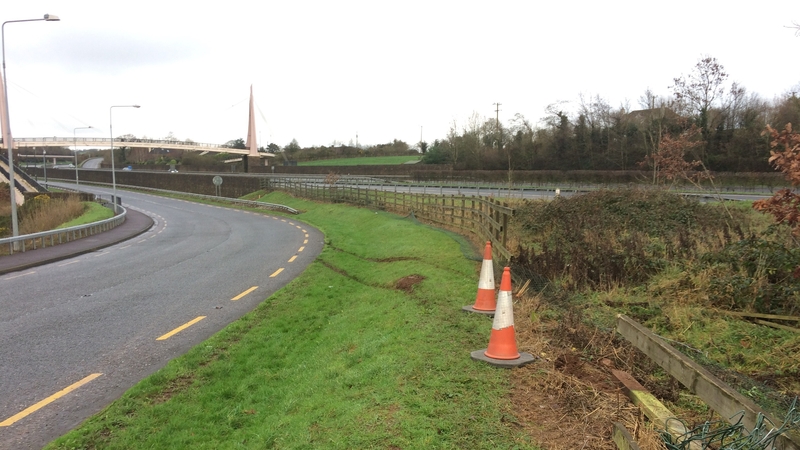 The scene of the single-vehicle collision on the Old Dublin Road in Co Cork