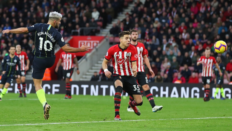 Sergio Aguero scores Manchester City's third
