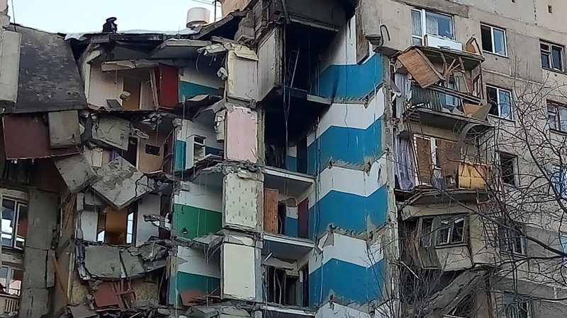 A suspected domestic gas explosion caused a partial collapse of the residential building