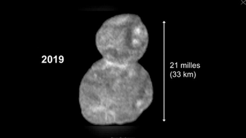 The body is roughly 19 miles long and completes its own rotation in about 15 hours