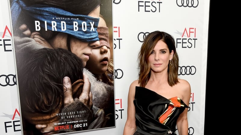 The movie stars Sandra Bullock trying to lead her children to safety while unable to see