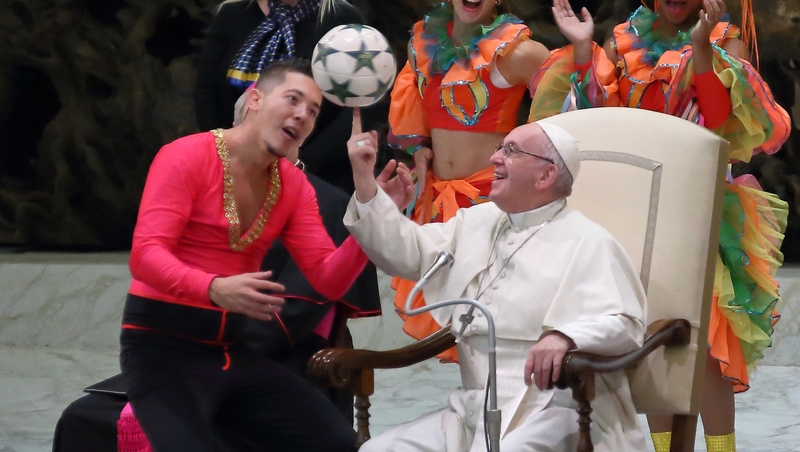 Pope Francis told the team to keep up their good work bringing beauty to the world