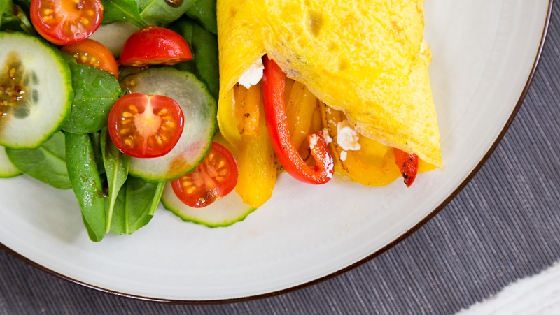 Mediterranean Omelette with Mixed Salad