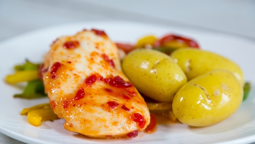 Sweet Chilli Chicken with Pepper Stir-Fry