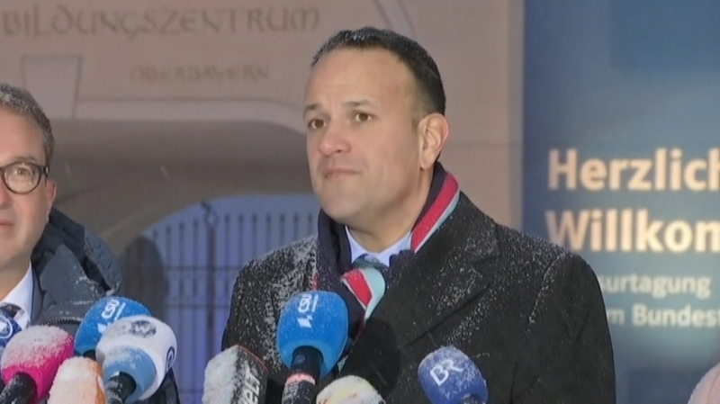 Leo Varadkar speaking to the media ahead of his address to the CSU party conference