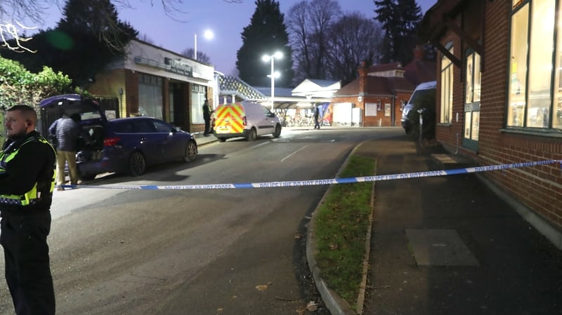 The scene at Horsley station near Guildford, Surrey
