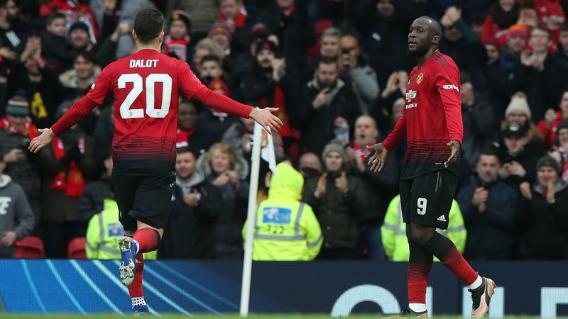 Romelu Lukaku celebrates his goal against Reading in the FA Cup