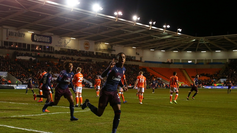 Joe Willock of Arsenal celebrates Arsenal's opener