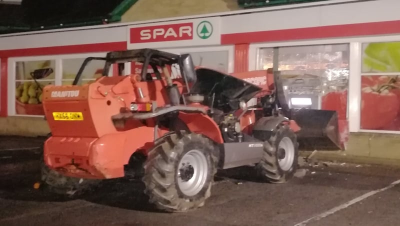 The scene of this morning's attempt to steal an ATM machine