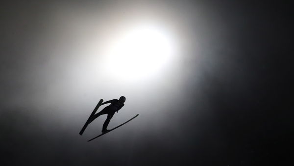Kilian Peier of Switzerland in ski-jumping action