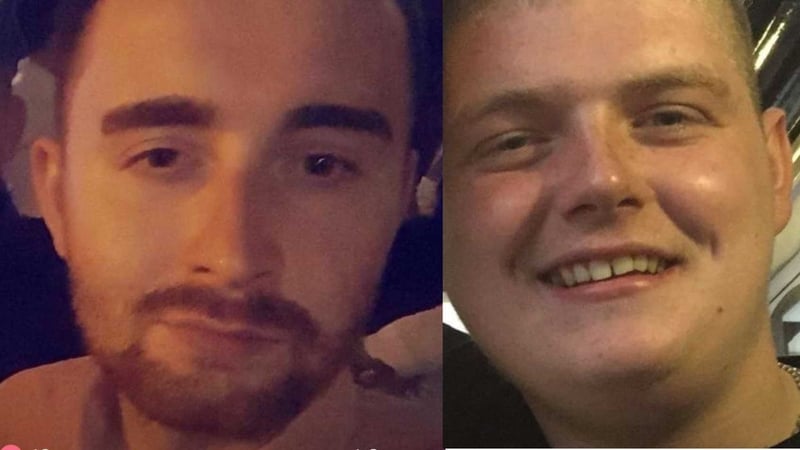 Christopher McLaughlin (L) and Nathan Kelly appeared in court via video-link from separate prisons