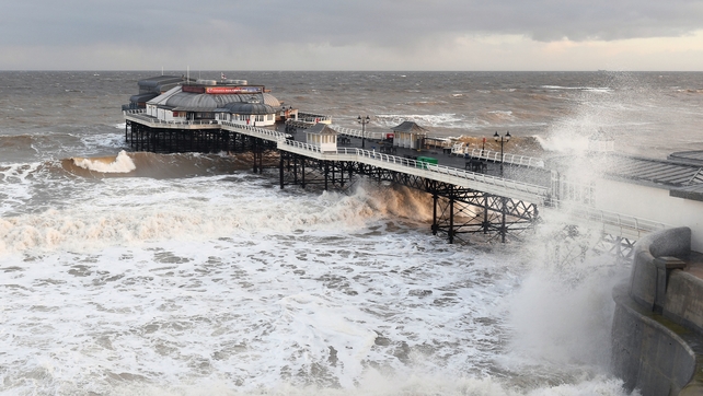 Waves crash around Cromer Pier in Norfolk, as forecasters warned that the same weather patterns that sparked the Beast from the East last winter could return this year