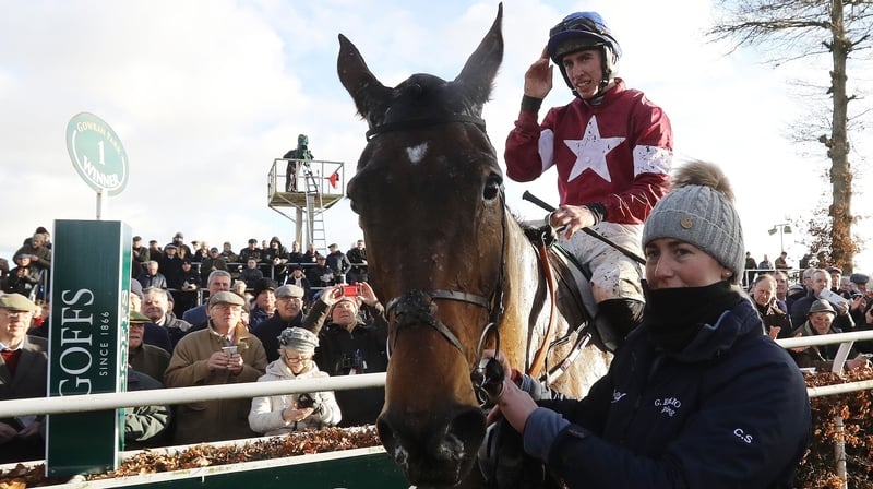 Jack Kennedy on board Monbeg Notorious after winning the 2018 Thyestes