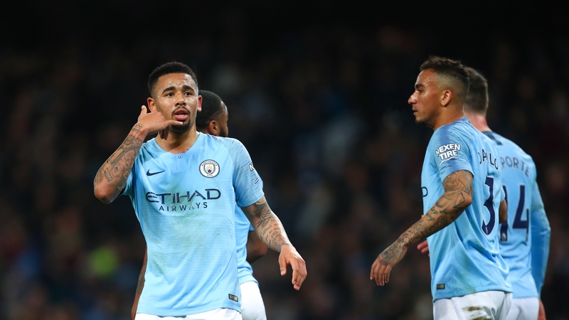 Gabriel Jesus celebrates his goal
