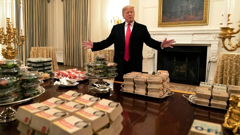 US President Donald Trump paid for the food for the national college football champions