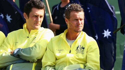 Bernard Tomic (L) and Llewton Hewitt's relationship has turned toxic