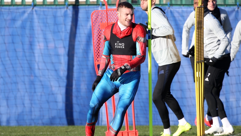 Jamie Vardy trained in full Spiderman kit
