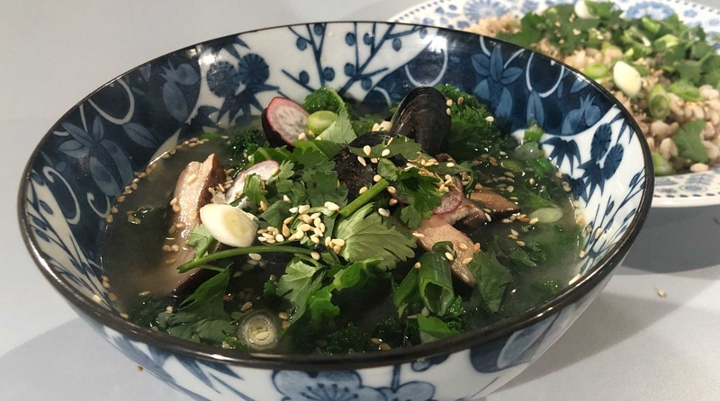 Mussel and miso broth