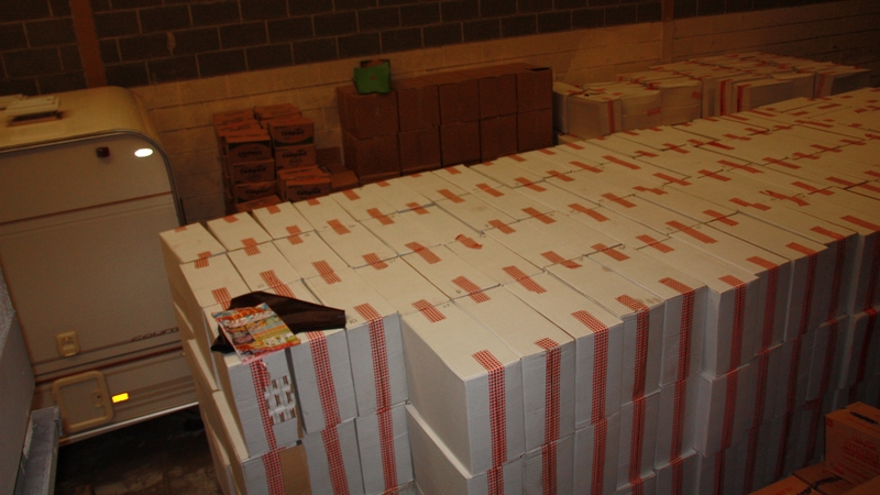 Revenue and Customs officers discovered 7 million non-UK duty paid cigarettes packed in cardboard boxes